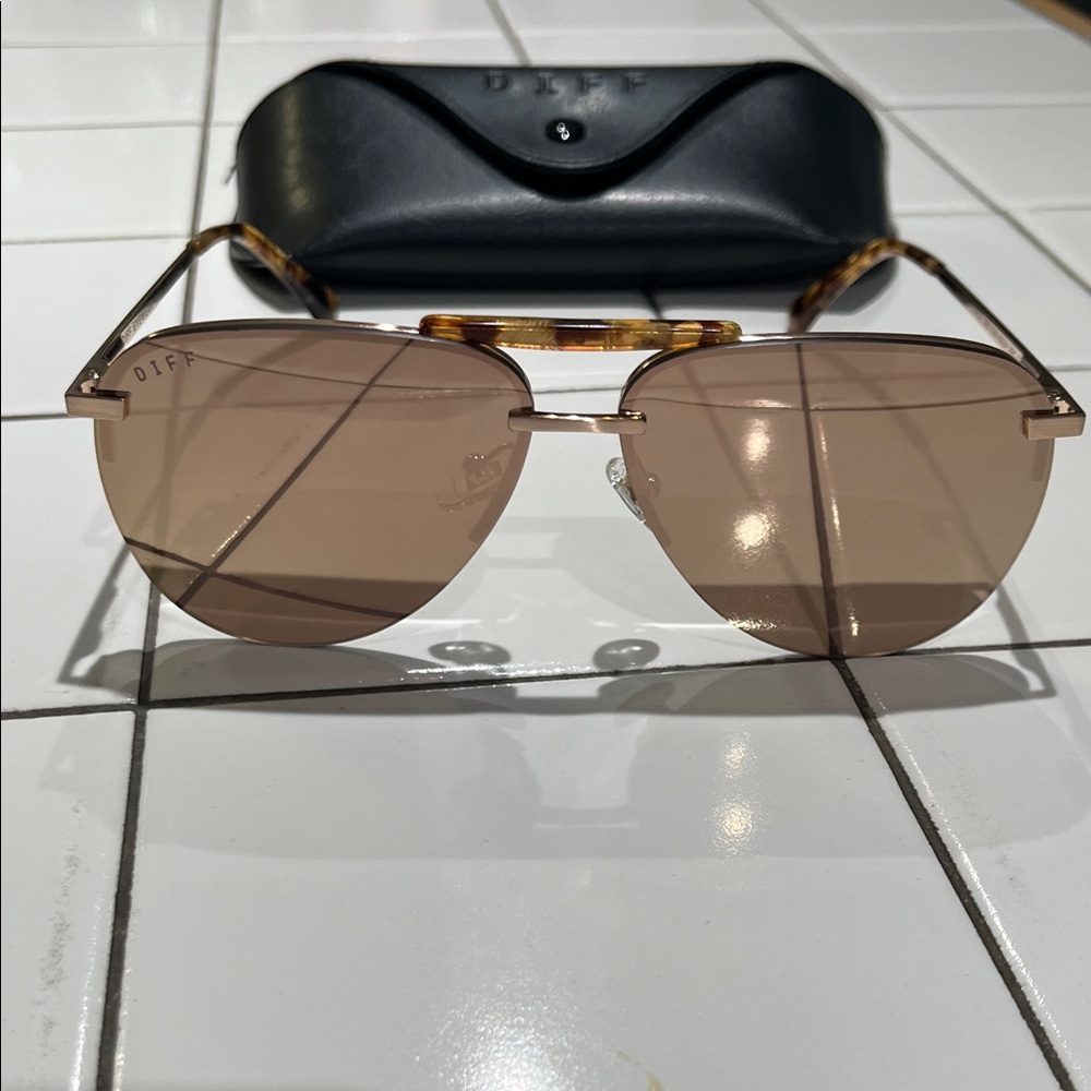 Diff Eyewear Gold and Brown Sunglasses - Picture 5 of 5